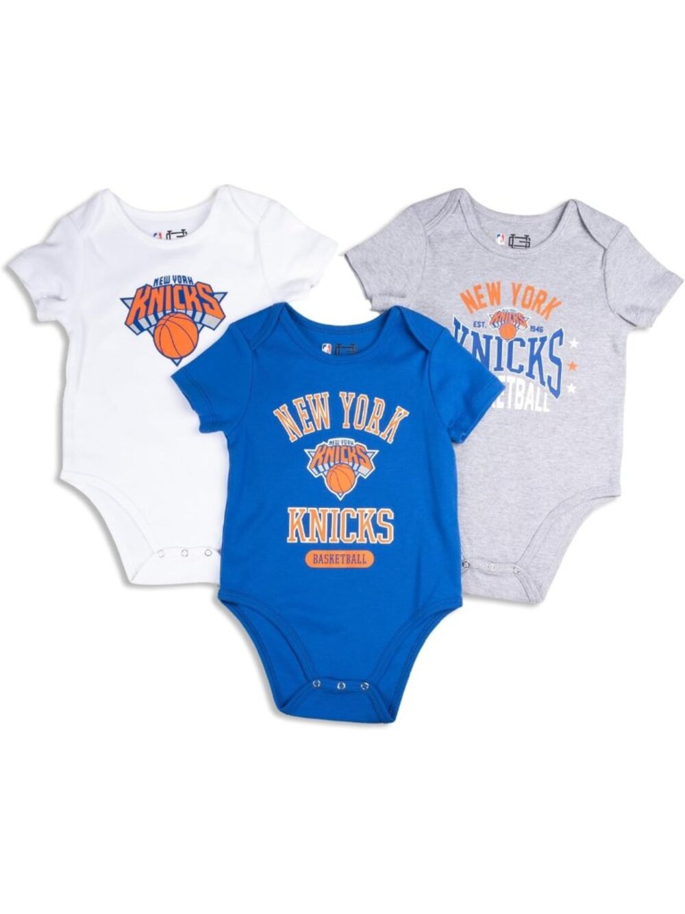 Super Soft Cotton 3-Pack Baby Creeper Bodysuits | Youth NBA Official Apparel
